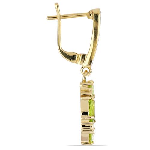 BUY REAL PERIDOT GEMSTONE CLUSTER EARRINGS IN 925 SILVER